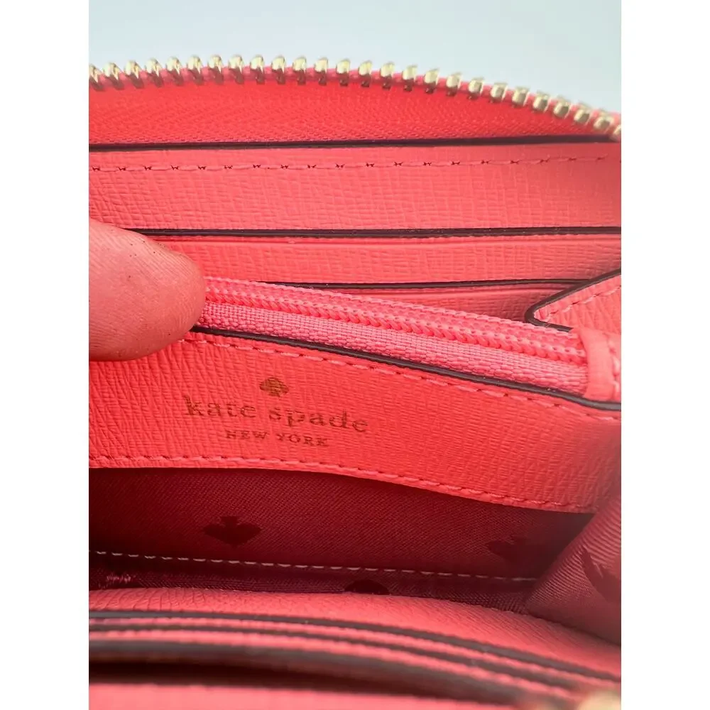 Kate Spade Pink Multi Pocket Compact Zip Wallet